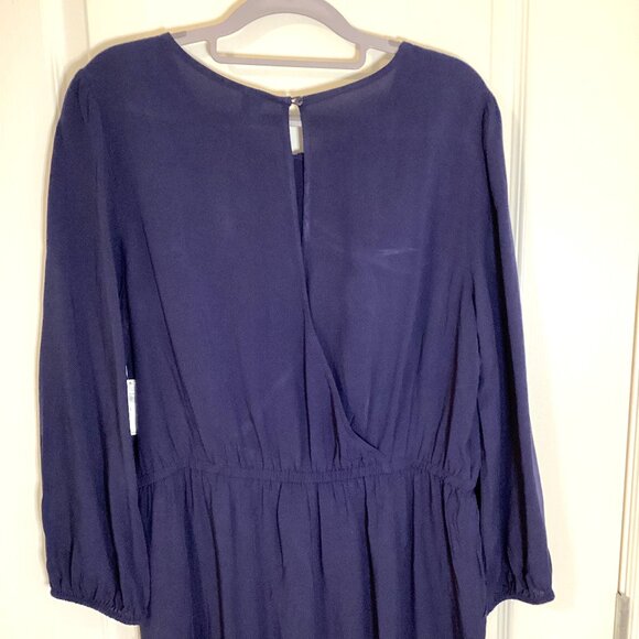 NWT Old Navy Women's Long Blue Jumpsuit Size L Long Sleeves Pockets Comfy Flowy - Picture 7 of 10